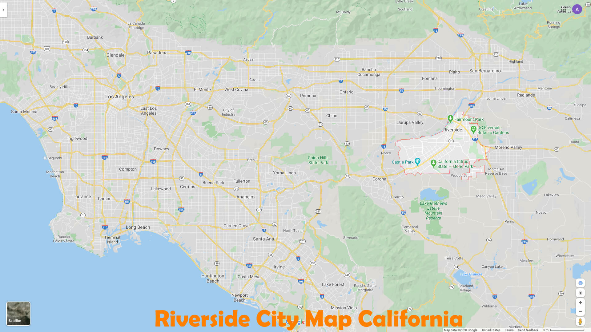 riviereside comte Carte californie